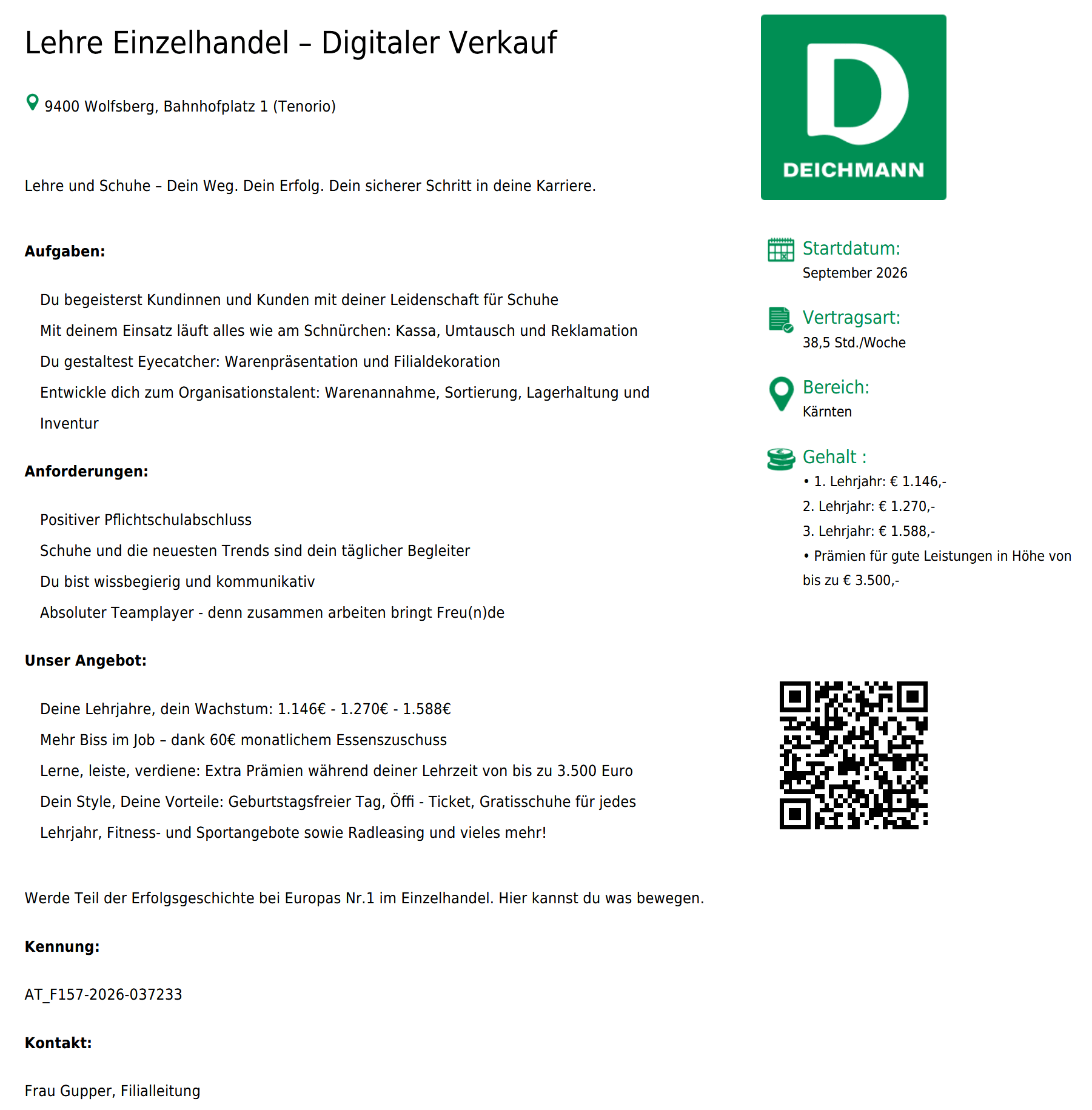 Stellenangeize Lehre Einzelhandel - Digitaler Verkauf