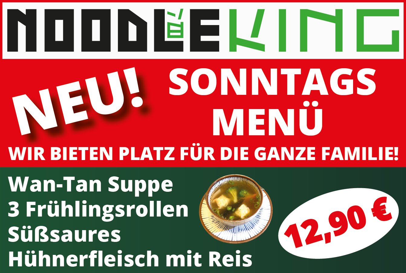 Sonntagsmenü bei Noodle King in Wolfsberg